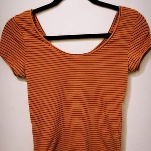 Burnt Orange Striped Shirt